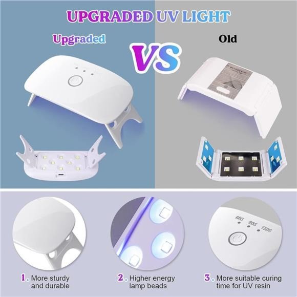 UV Resin Kit with Light,153Pcs Resin Jewelry MakingKit with Highly Clear UVResin - Picture 4 of 6